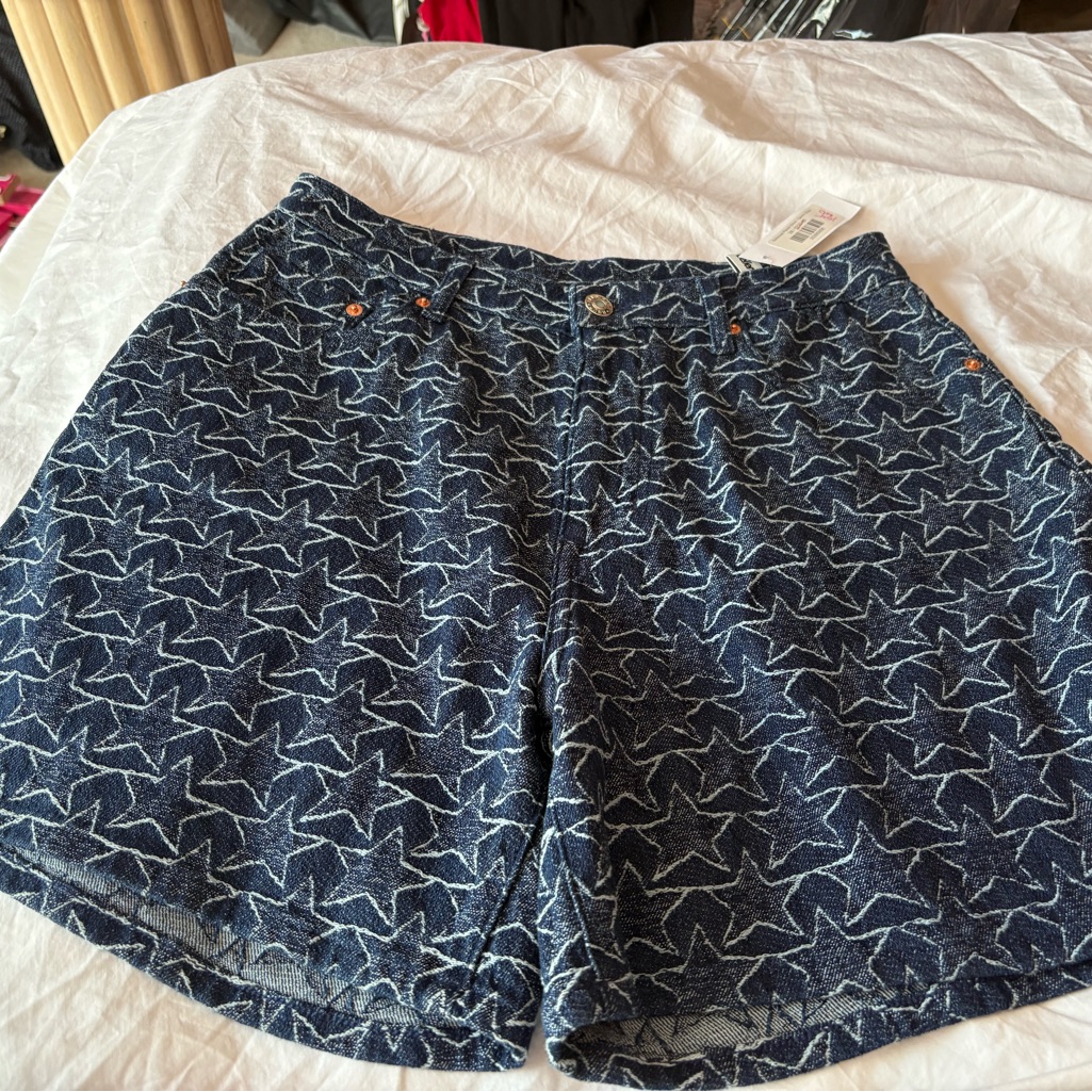 Bellerose Pactol Wide Denim Shorts "Star Rinse" Pattern Sizes 28 And 29 Brand Ne — image 3 of 8